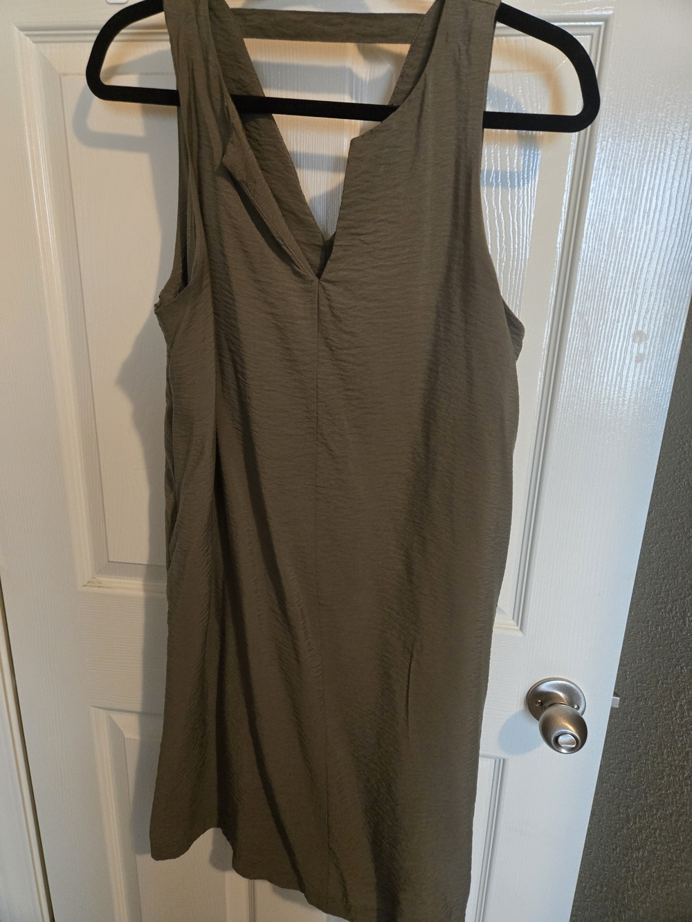 Banana Republic Olive Sleeveless V-Neck Midi Dress